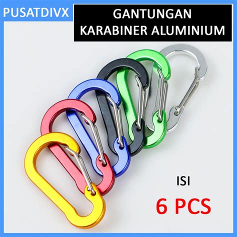 Jual Gantungan Karabiner Aluminium Alloy Snap Clip Lock Kunci Hook Pcs