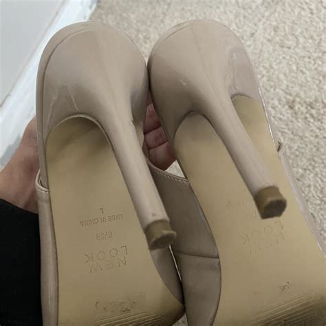 New Look Nude Heels With Pointed Toe And Buckle UK Depop