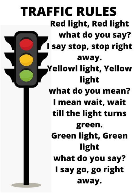 A Traffic Light With The Words Traffic Rules Written Below It And An