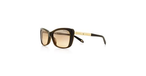 Tiffany Locks Butterfly Sunglasses In Brown Acetate With Austrian Crystals Tiffany And Co