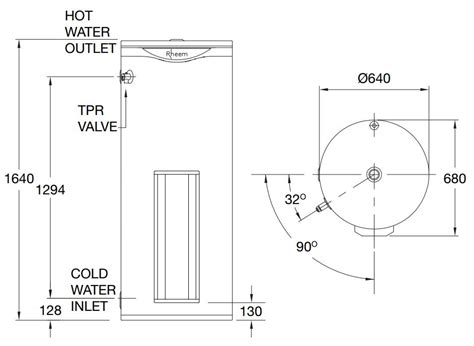 Rheem 315 Litre 3 6kw 6 Element Electric Hot Water System 616315g7