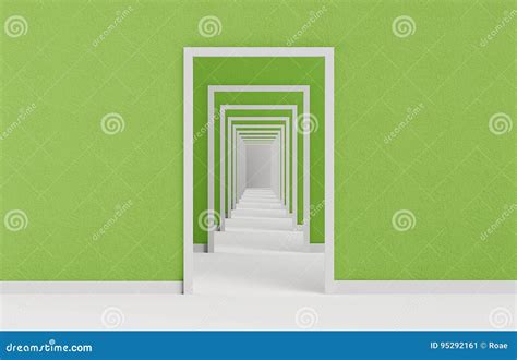 View Of The Long Open Door Sequence Stock Illustration Illustration