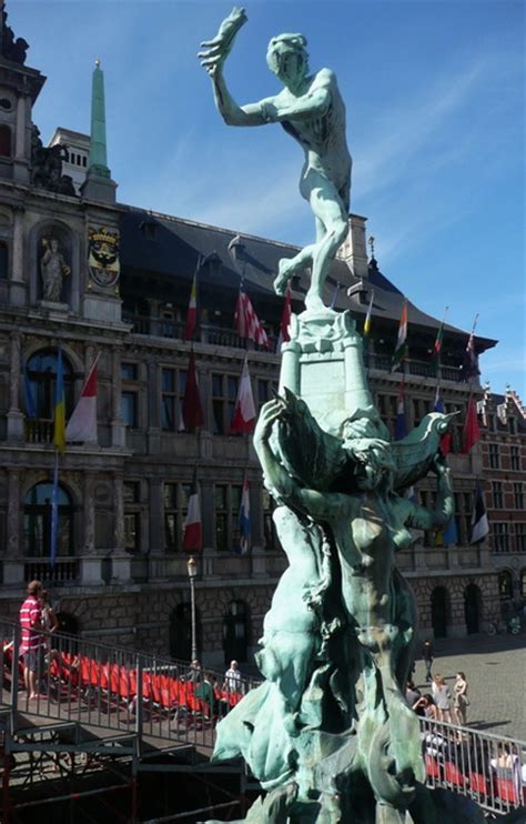 Brabo Fountain With Townhall Antwerp Belgium Private Guided Tour Of