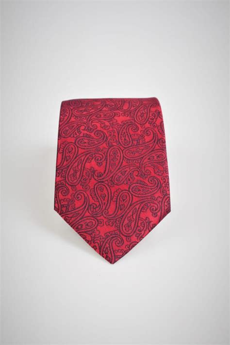 Красный галстук в рисунок G030 - Baluxshop.ru