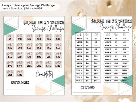 Week Savings Challenge Tracker Printable Two Ways To Track Your