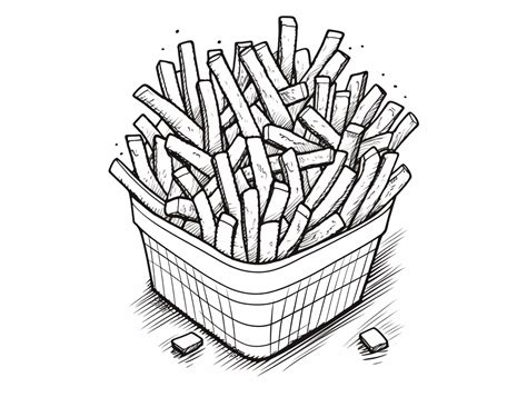 Printable French Fries Coloring Sheet Coloring Page