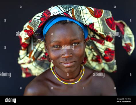 Portrait Of A Mucubal Tribe Women Wearing Colorful Headwears Namibe