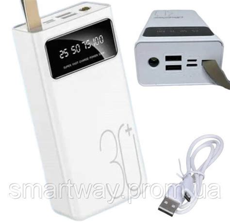 Power bank с фонариком 30000mah Переносной аккумулятор для телефона с ...