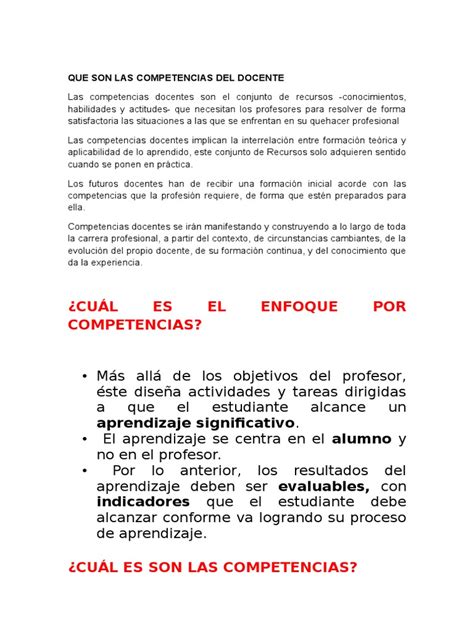 Pdf Que Son Las Competencias Del Docente Dokumen Tips