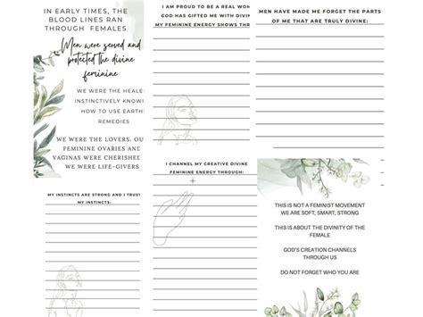 Divine Feminine Guided Prompts Journaling Pages Divine Feminine