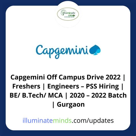 Capgemini Off Campus Drive 2022 Freshers Engineers PSS Hiring