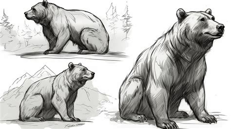 Premium Photo | Bear sketch drawing generative ai