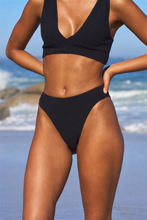 Bikini bas de maillot high leg en matière extensible ONESIZE NOIR ETAM