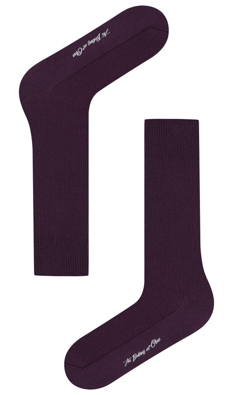 Plum Purple Textured Socks Mens Casual Solid Color Crew Dress Socks Otaa