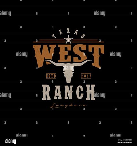 Logotipo De Texas Longhorn Country Western Bull Cattle Vintage Retro