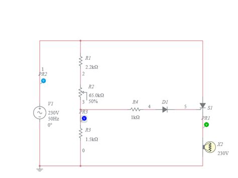 Tiristor SCR Dimmer Simple Multisim Live