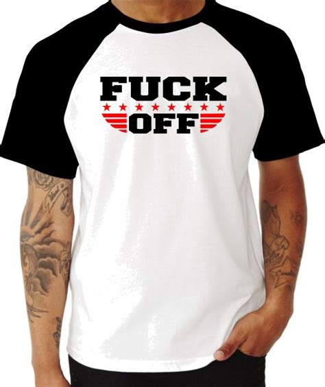Camiseta Raglan Fuck Off Frases Paródia Sublime RM