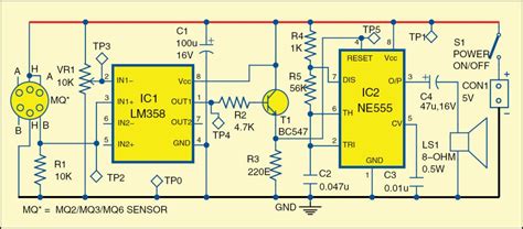 Smoke Alcohol And LPG Detection Alarm Full Circuit Available