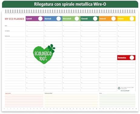 Planner 2025 Settimanale Da Tavolo SPIRALATO Con Tutte Le DATE STAMPATE