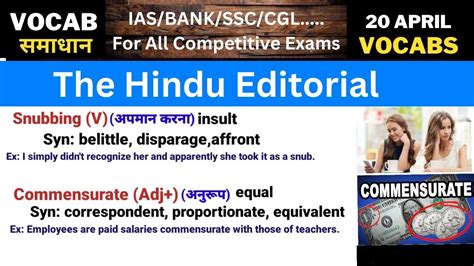 The Hindu Vocabulary Today The Hindu Editorial 20 April The Hindu