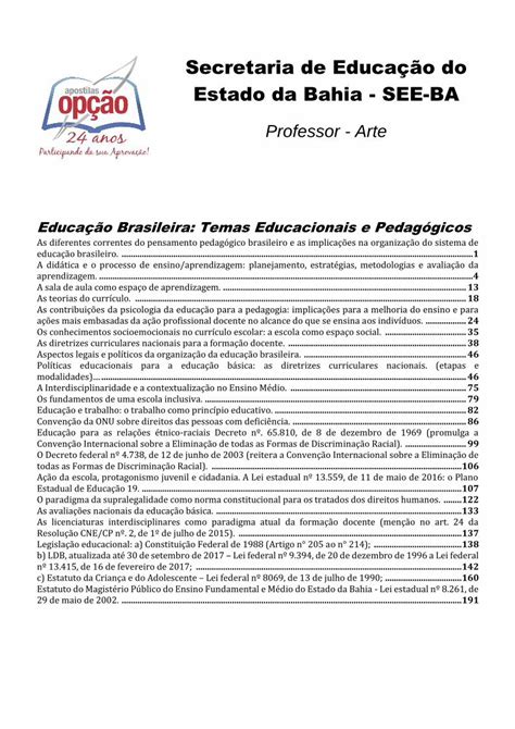 PDF Secretaria de Educação do Estado da Bahia SEE BA PDF