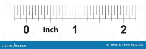 2 Inch Ruler. Marking Accuracy is One Sixteenth of an Inch Stock Illustration - Illustration of ...