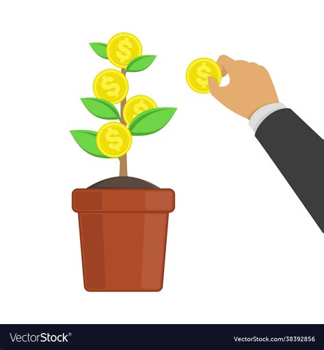 Money Tree Growing Royalty Free Vector Image Vectorstock