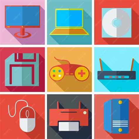 Premium Vector Collection Modern Flat Icons Media Technology With