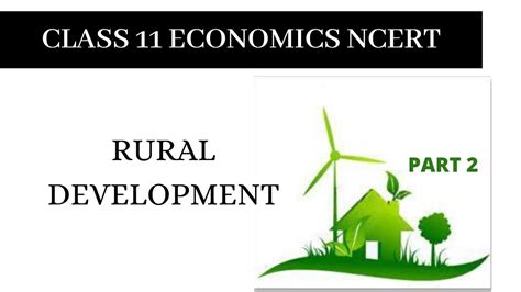 NCERT Economics class 11 Chapter 6 Rural Development Part 2 தமழ