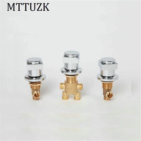 MTTUZK Brass Split Style Bathtub Set Of Taps For Hot And Cold Water Switch Shower Valve Five