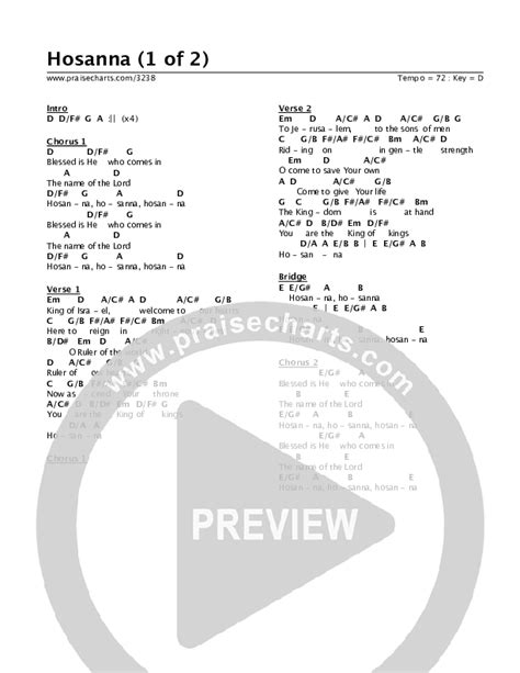 Hosanna Chords PDF (Michael W. Smith) - PraiseCharts