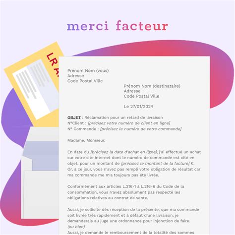 Lettre De R Clamation Pour Un Retard De Livraison Vente Distance