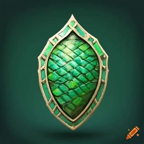 Green Dragon Scales Shield Artifact On Craiyon