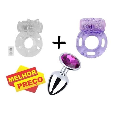 Kit 2 Anel Peniano Vibrador Plug Anal Inox Sexyshop Shopee Brasil
