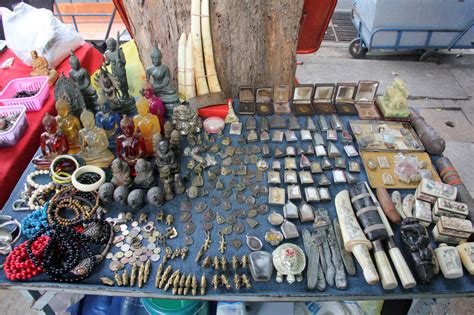 Photo Lucky Charms At Bangkoks Amulet Market