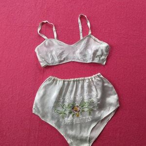 S WWII Souvenir Lingerie Set Sweet Sour Off Limits Bra And Panty Set Etsy