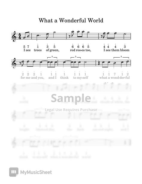 Louis Armstrong What A Wonderful World Sheets By Dodore Music