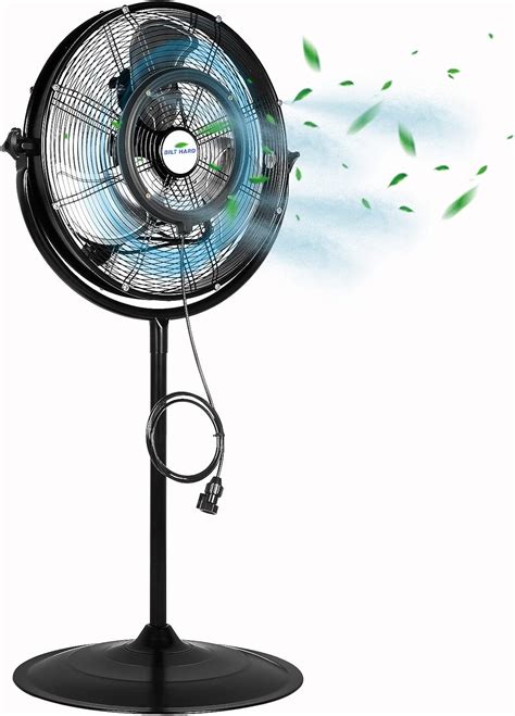 Amazon Bilt Hard Outdoor Pedestal Misting Fan Speed High