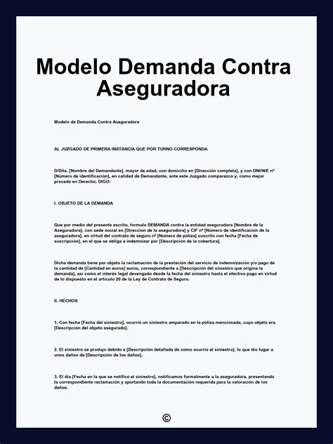 Modelo Demanda Contra Aseguradora