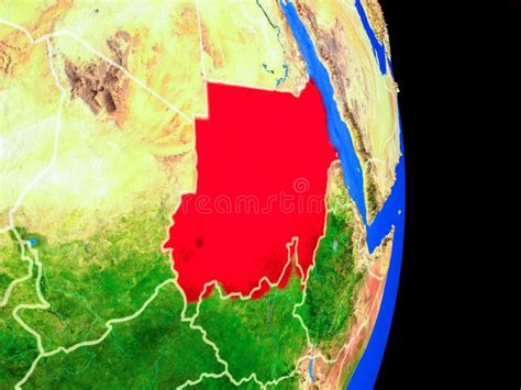 Sudan On Globe From Space Stock Illustration Illustration Of Political