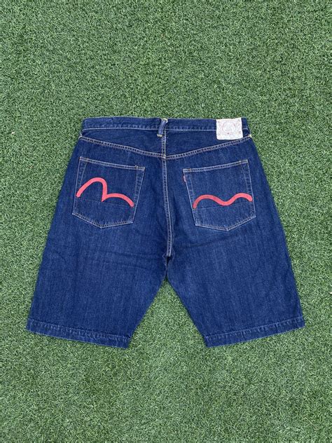 Evisu Evisu Short Pants Denim Red Sea Gull With Red Selvedge Grailed