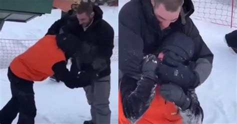Video Ex UFC Champ Sean Strickland Rear Naked Chokes Fight Fan While Snowboarding