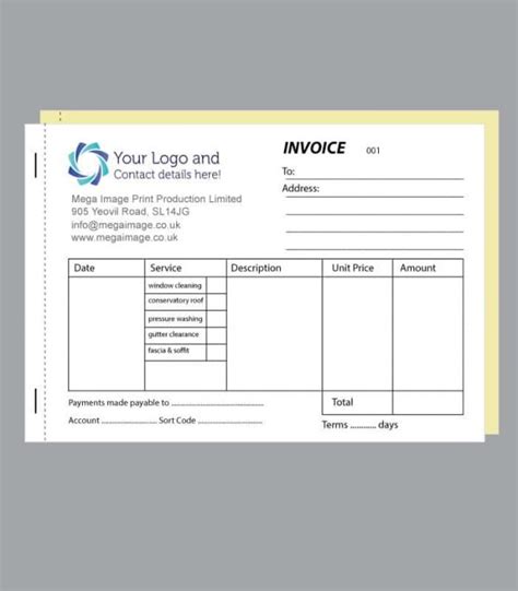 Window Cleaning Invoice Book A5 Printed Invoice Books