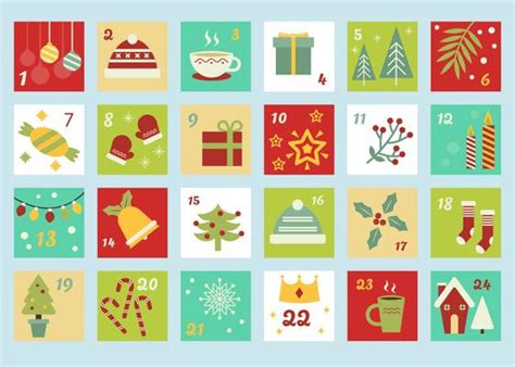 Christmas Advent Calendar Vector Art, Icons, and Graphics for Free Download