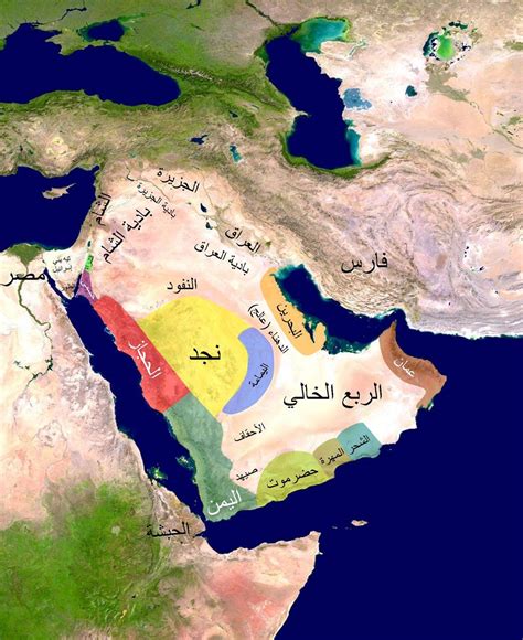 خريطة الجزيرة العربية في الجاهلية