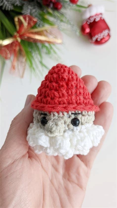 Crochet Santa Ornament Pattern Easy Crochet Christmas Decor