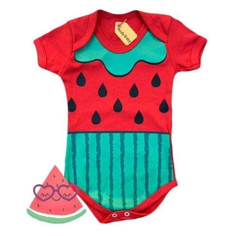 Body Bebê Mesversário Temático Frutas Melância Magali Shopee Brasil