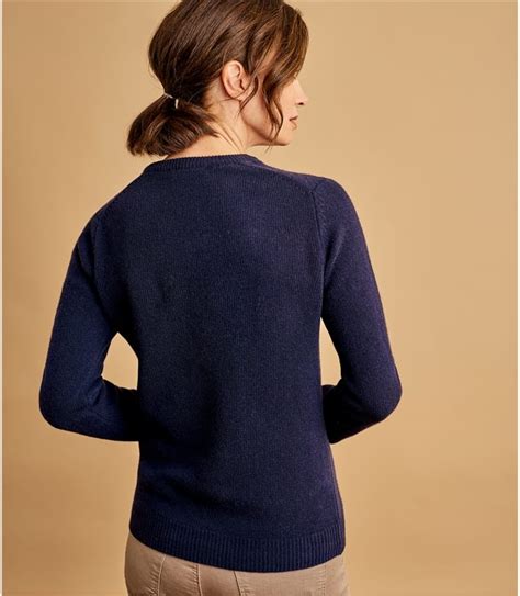 Navy Lambswool Classic V Neck Jumper Woolovers Au