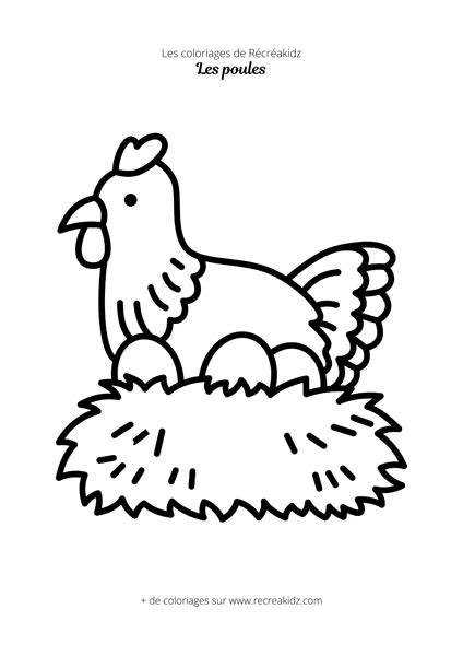 Coloriage Poule Facile Dessin à Colorier And Imprimer En Pdf