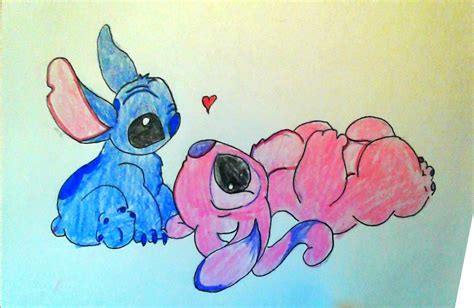 Stitch and angel drawing | Disney drawings, Angel drawing, Donut art